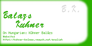 balazs kuhner business card