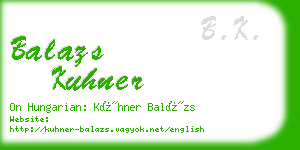 balazs kuhner business card